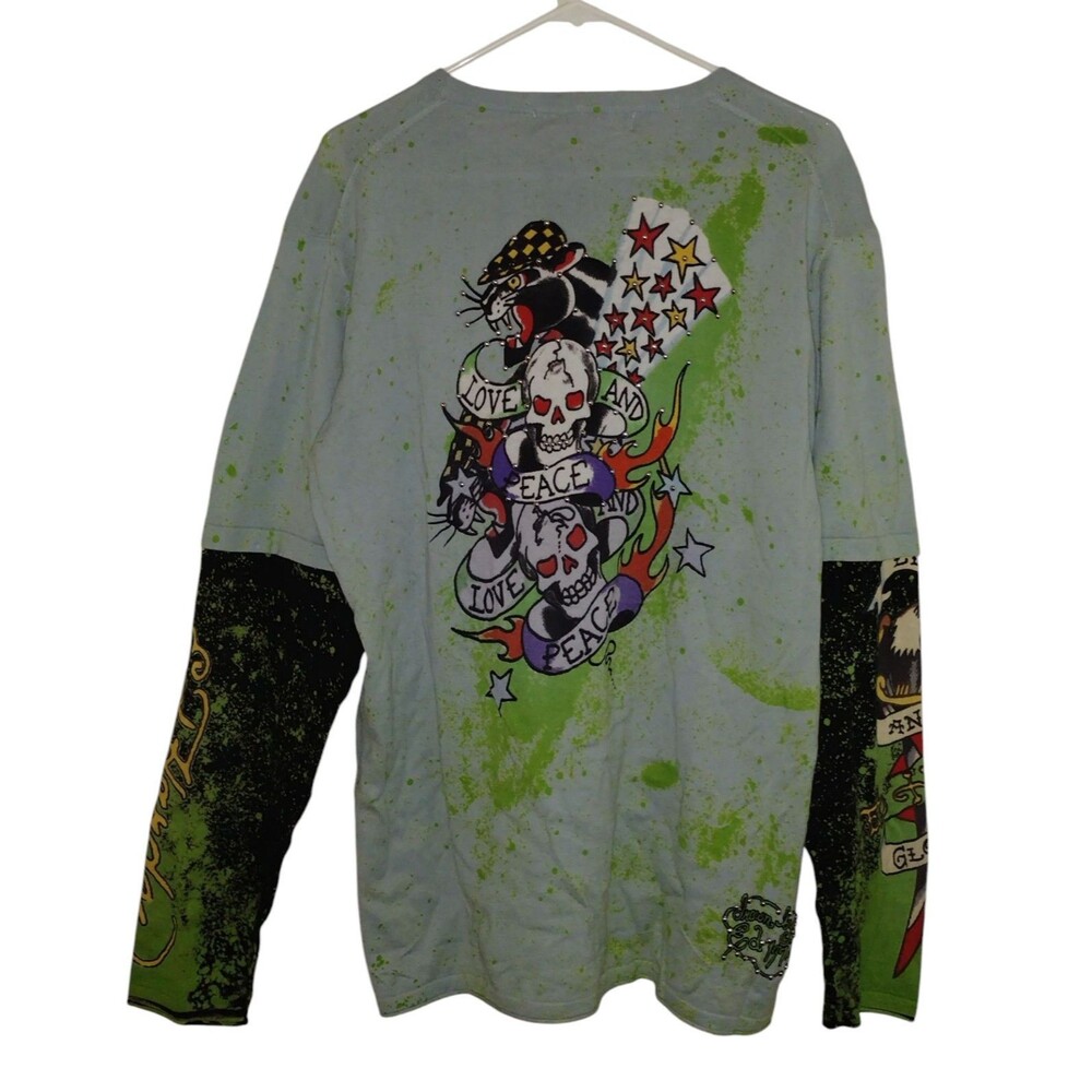 VTG Ed Hardy Men's Shirt Size XL Long Sleeve Y2K New w/out Tags (PLEASE READ) - Picture 8 of 10